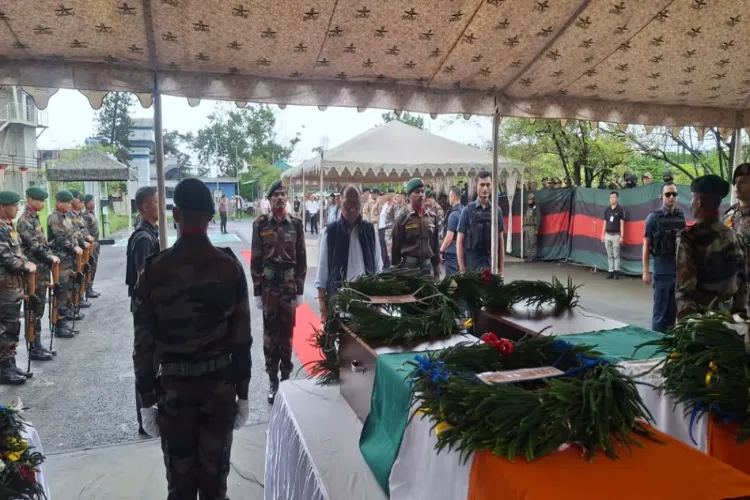 Manipur Chief Minister Y Khemchand Singh paid tributes to two Assam Rifles personnel