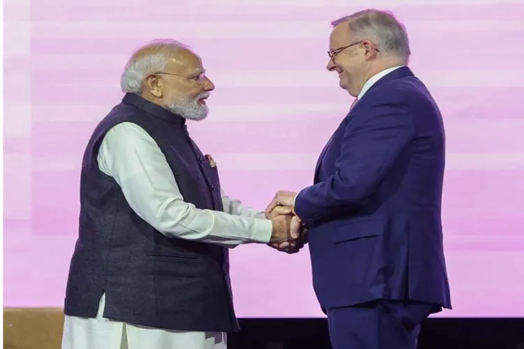 Prime Minister Narendra Midi with Australian PM Anthony Albanese.