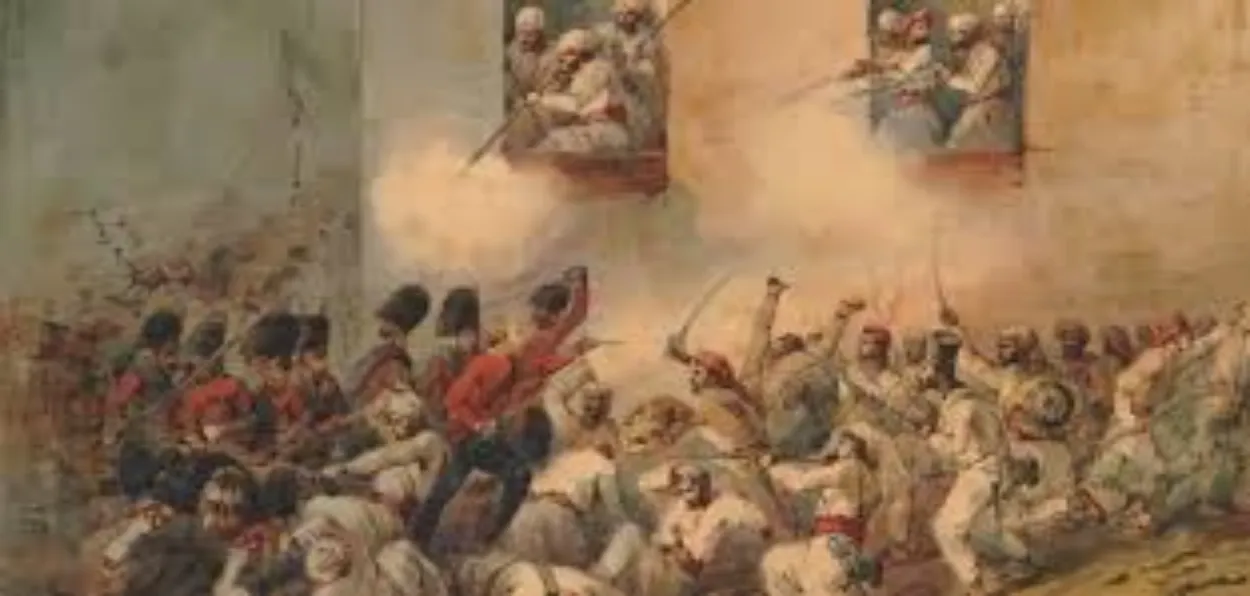An artist's imagination of the Vellore mutiny