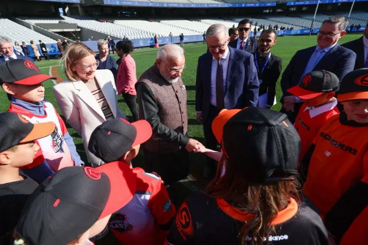 Prime Minister Narendra Modi and Australia PM Anthony Albanese at the iconic Melbourne Cricket Ground stadium