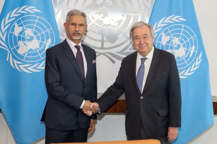 External Affairs Minister S Jaishankar with UN Secretary General Antonio Guterres