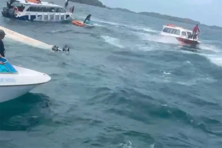 Visuals from the boat accident site in Phu Quoc, Vietnam. 