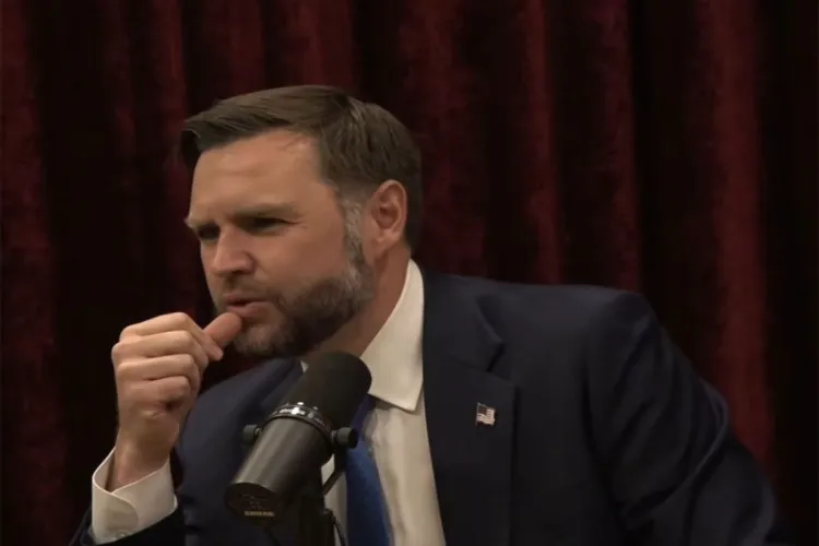 US Vice President JD Vance speaking during an interview with podcaster Joe Rogan