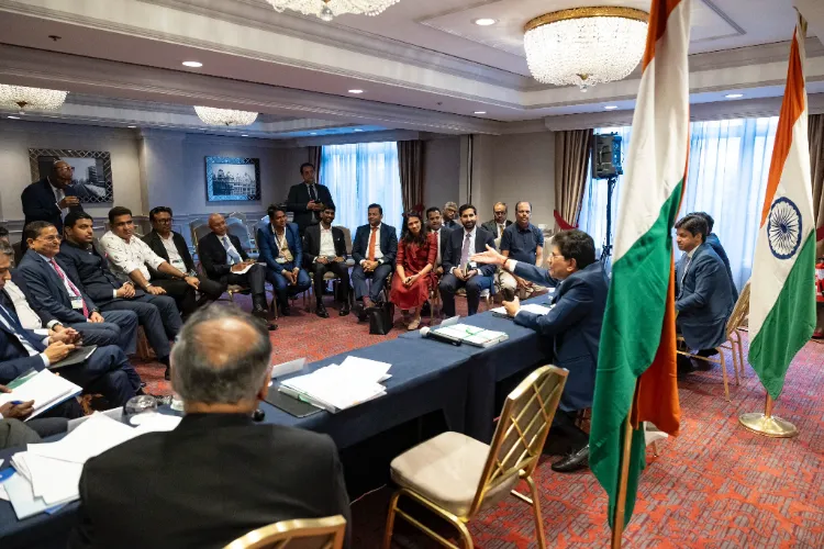Union Minister of Commerce and Industry Piyush Goyal interacted with a high-level Indian business delegation in Brussels