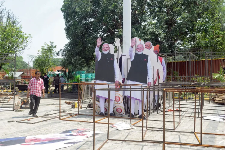 Preparations underway for PM Modi's arrival 