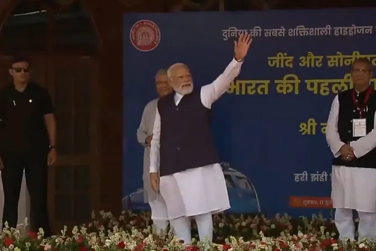 PM Modi flags off India's first hydrogen-powered train from Haryana's Jind 