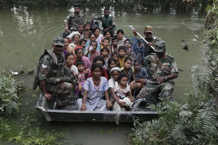  Indian Army rescue operation in flood affected area of Assam
