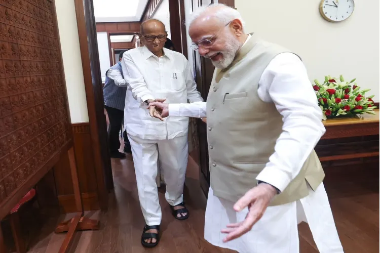 NCP (SCP) chief Sharad Pawar and Prime Minister Narendra Modi 