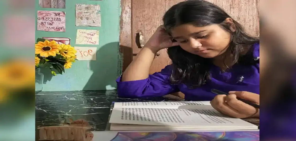 Farah on her study table