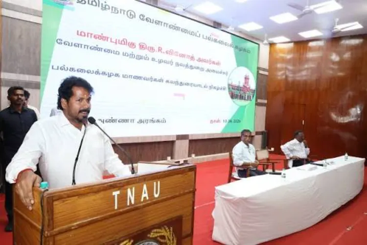 Tamil Nadu Agriculture Minister R Vinoth