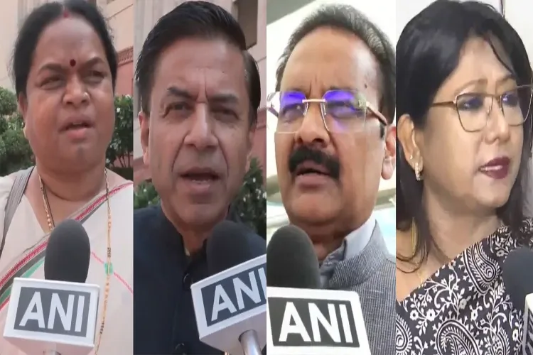 Congress MP Phulo Devi Netam, BJP MP Shashank Mani Tripathi, BJP MP Ashok Kumar Mittal and JMM MP Mahua Maji 