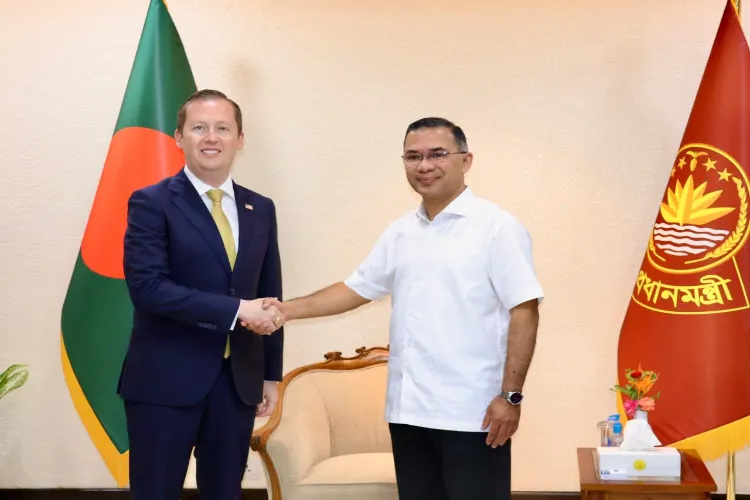 US Special Envoy for South and Central Asian Affairs Sergio Gor and Bangladesh Prime Minister Tarique Rahman.