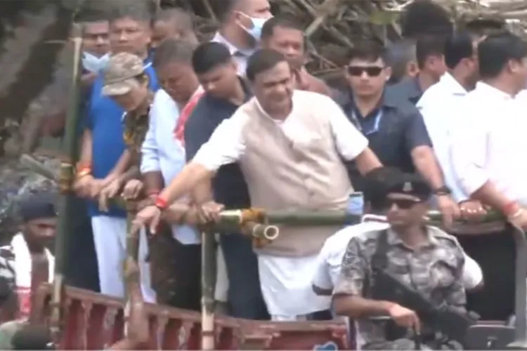 Assam CM Himanta Biswa Sarma visits flood affected Nepalikhuti area