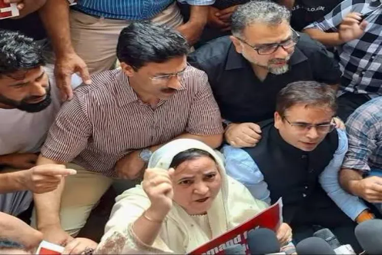  National Conference leaders held a protest on the seventh anniversary of the abrogation of Article 370