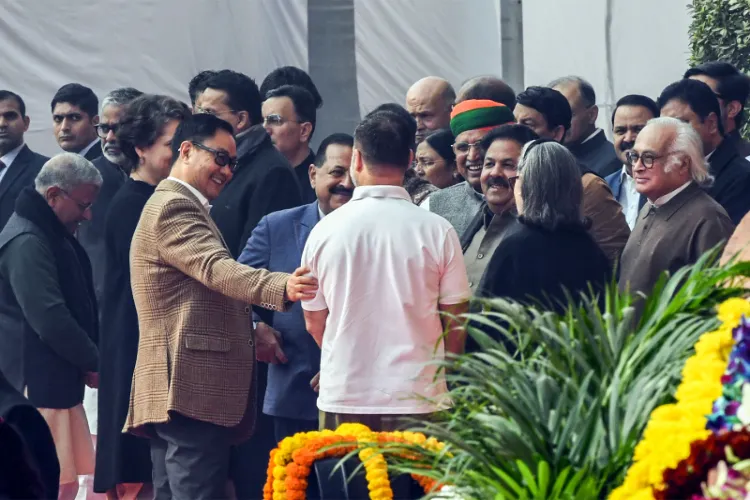 Union Parliamentary Affairs Minister Kiren Rijiju and LoP Lok Sabha Rahul Gandhi 