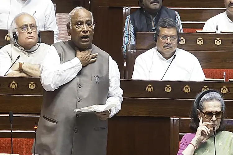 Leader of the Opposition in the Rajya Sabha and Congress President Mallikarjun Kharge 