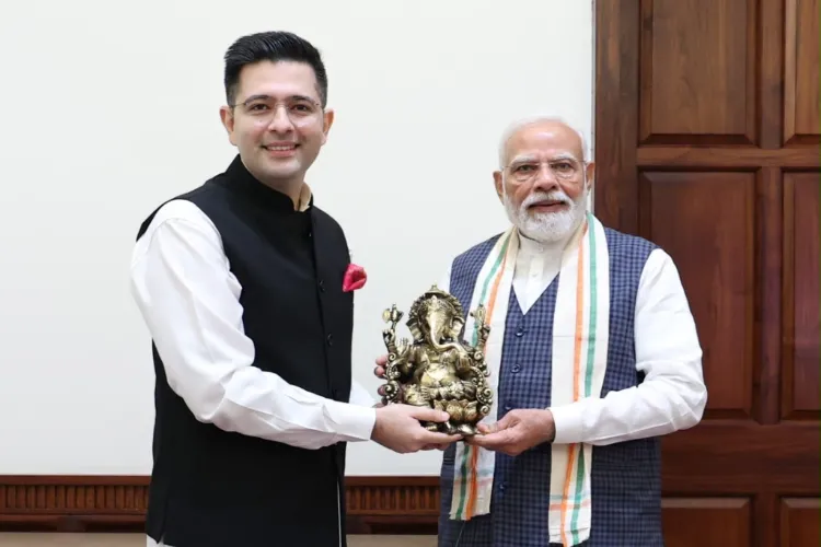  Rajya Sabha MP Raghav Chadha with PM Narendra Modi