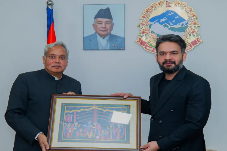 Ambassador of India to Nepal Naveen Srivastava with Prime Minister Balendra Shah 