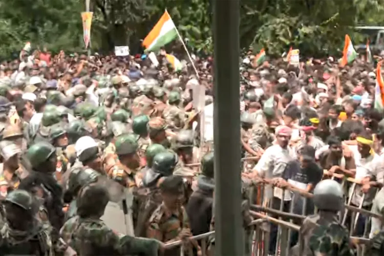 Visual from Vidhan Sabha gherao march in Jharkhand