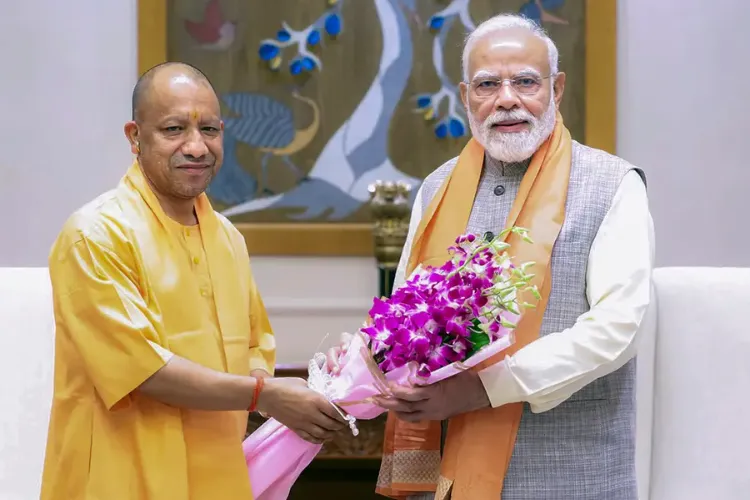 Prime Minister Narendra Modi with Uttar Pradesh Chief Minister Yogi Adityanath