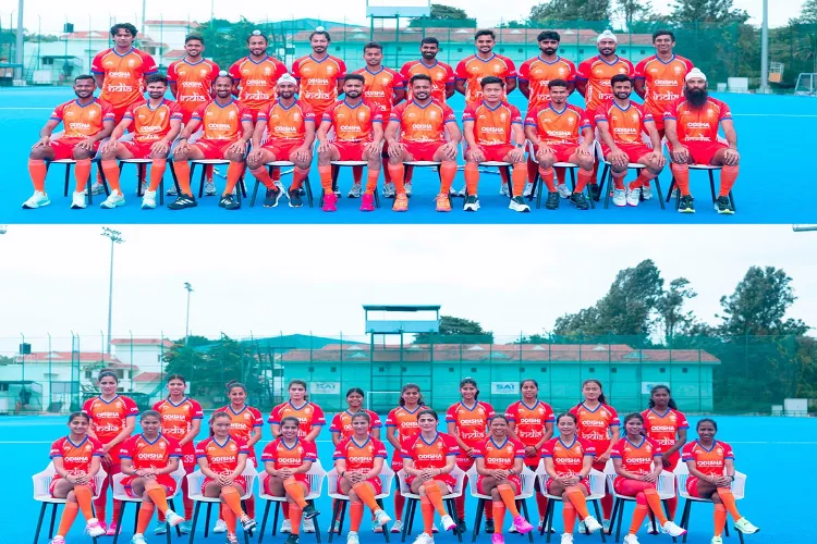 Indian men's and women's hockey teams. 