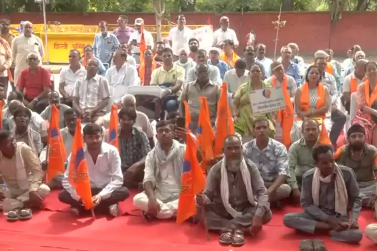 BMS protests at Jantar Mantar over labour issues 