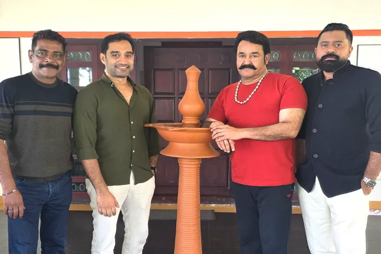 Actor Mohanlal with filmmaker Anoop Sathyan
