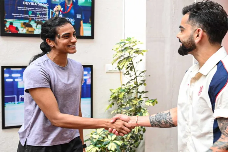 PV Sindhu with Virat Kohli. 