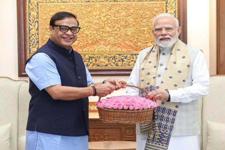 Assam Chief Minister Himanta Biswa Sarma with Prime Minister Narendra Modi