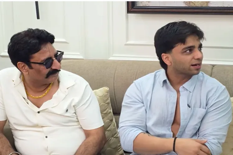 Aarush Bhola with his father