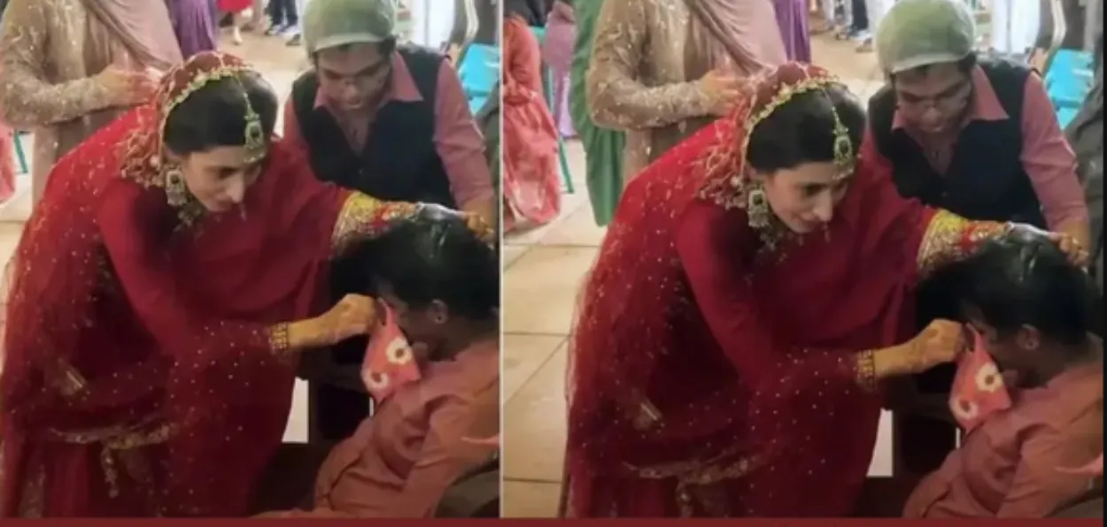 Dr Shirin Subair administering first aid to the catering staff (Video grab)