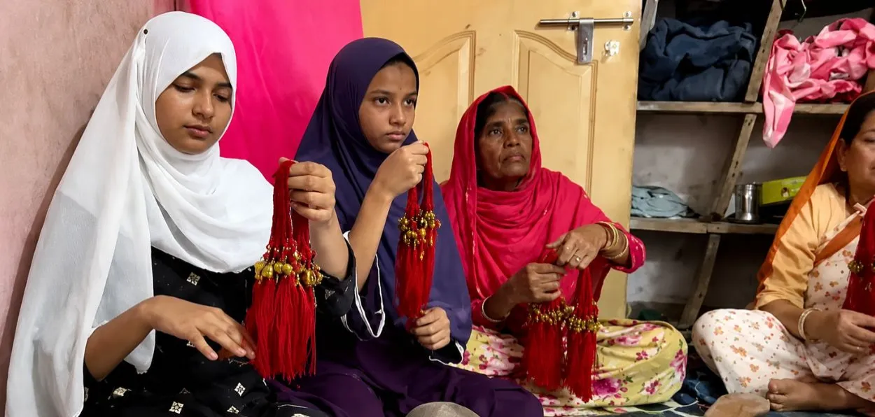  Taj Mohammad's family members showing Dev Rakhis made by them