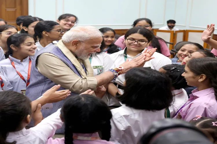 Prime Minister Narendra Modi celebrating Raksha Bandhan at his official residence, 7 Lok Kalyan Marg