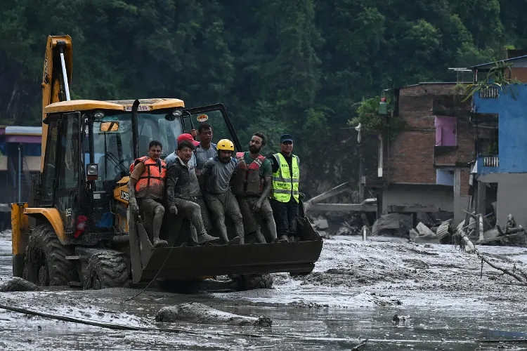 Rescue operation  in Nepal's Trishuli 