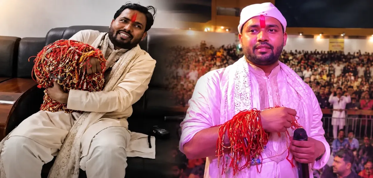 Khan Sir alias Faizal Khan with 15,000 rakhis (Social Media)
