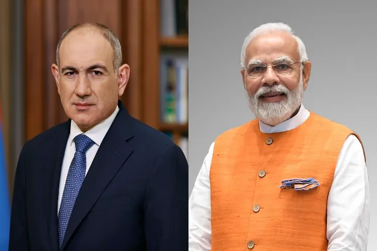 Prime Minister Narendra Modi and Armenian Prime Minister Nikol Pashinyan 
