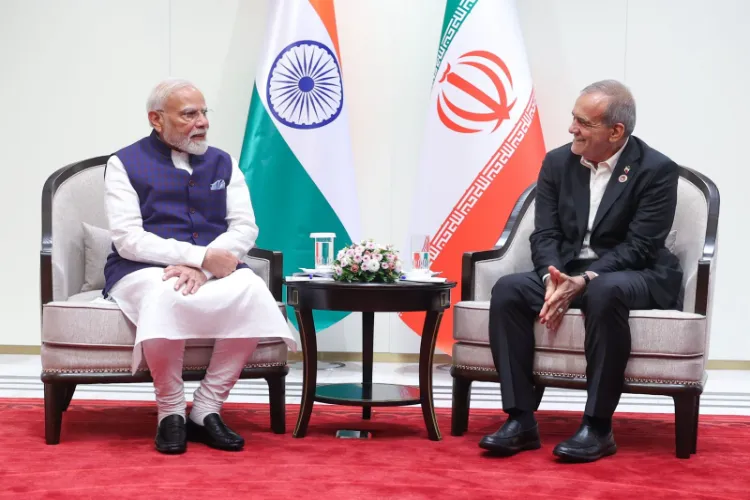 Prime Minister Narendra Modi with Iranian President Masoud Pezeshkian 