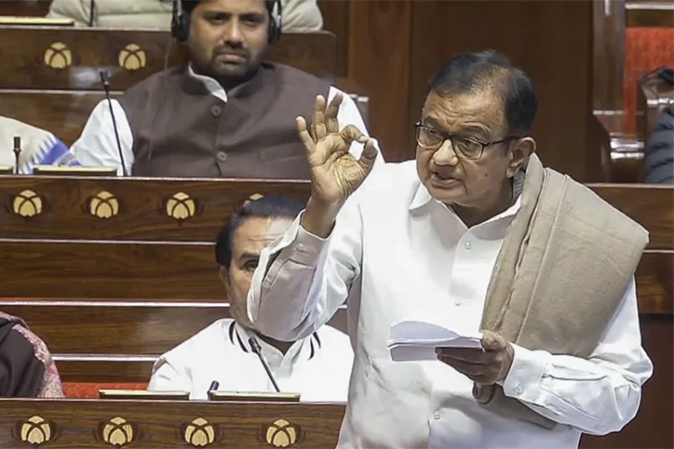 Senior Congress leader and Rajya Sabha MP P Chidambaram