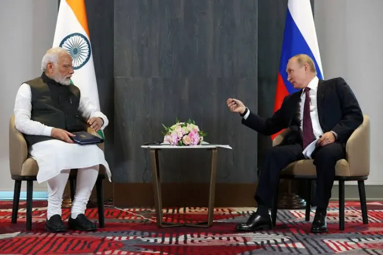 Prime Minister Narendra Modi with Russian President Vladimir Putin