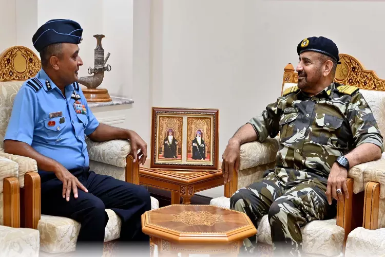 Air Vice Marshal Manish Vasantkumar Patel with Chief of Staff, Sultan's Armed 