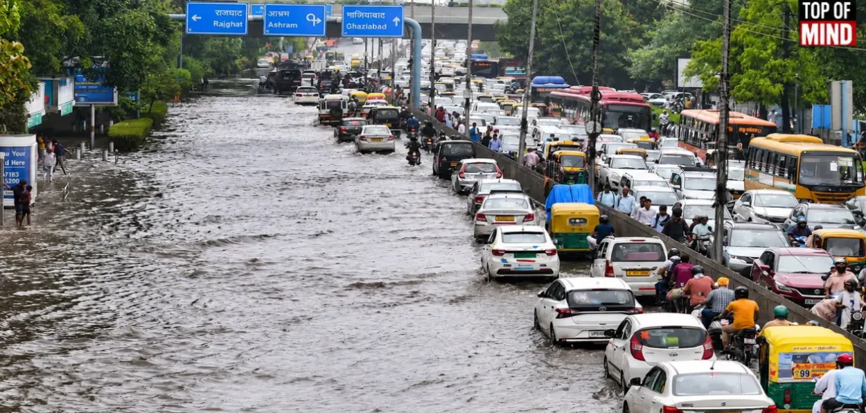 A road in Gurugram during Monsoon