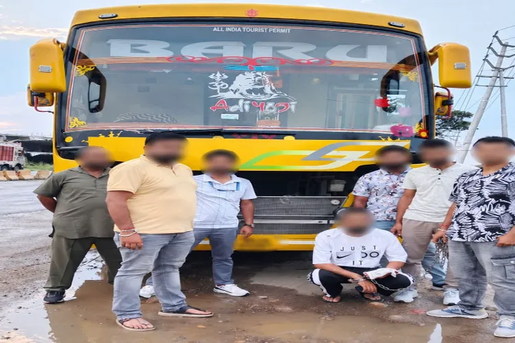 Intercepted a passenger bus near New Bus Stand in Samba