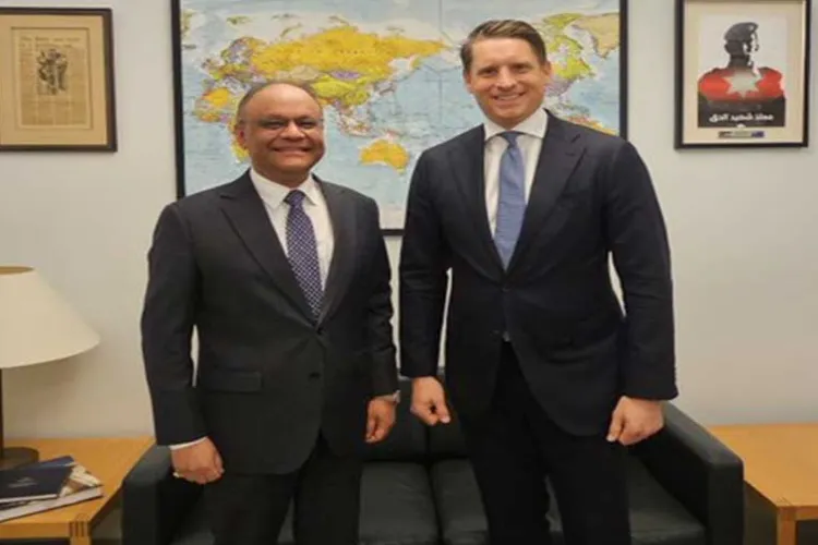 Indian High Commissioner Nagesh Singh with Deputy Leader of the Opposition in Australia’s House of Representatives and Shadow Minister for Industry and Sovereign Capability, Andrew Hastie.
