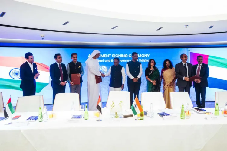 Odisha CM Mohan Charan Majhi at an agreement signing ceremony during the UAE investors’ meet in Abu Dhabi 