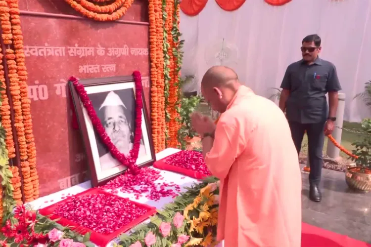 UP CM Yogi Adityanath pays floral tribute to Govind Ballabh Pant 