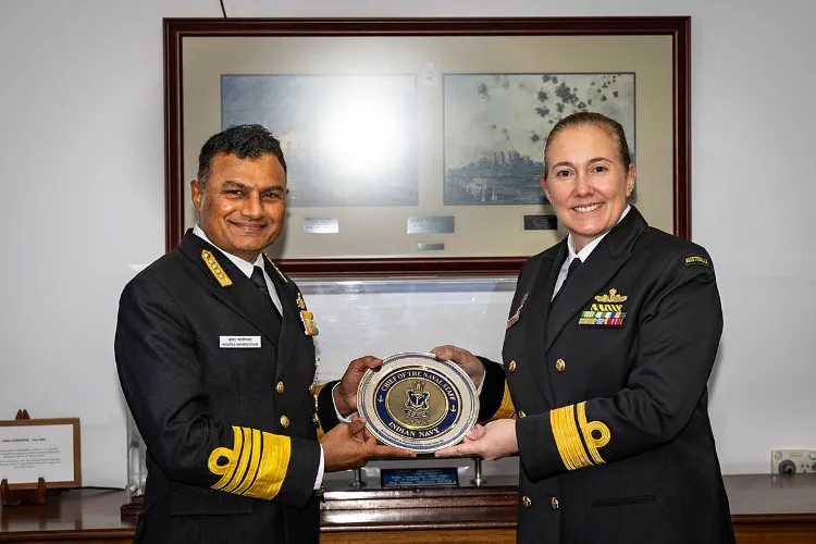 Adm Krishna Swaminathan, interacted with RAdm Anita Williams, Commander Australian Fleet at HMAS Kuttabul, Sydney