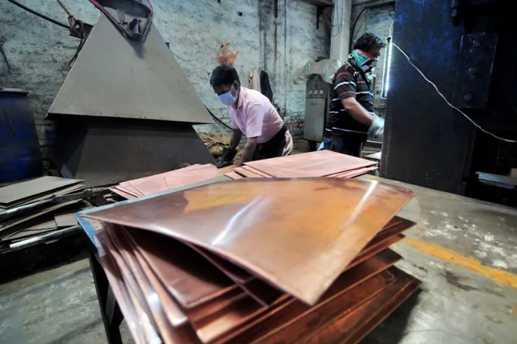 A copper plate manufacturing factory 