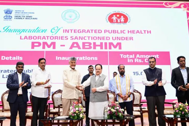 Union Minister for Health & Family Welfare, Jagat Prakash Nadda with Chief Minister of Andhra Pradesh N. Chandrababu 