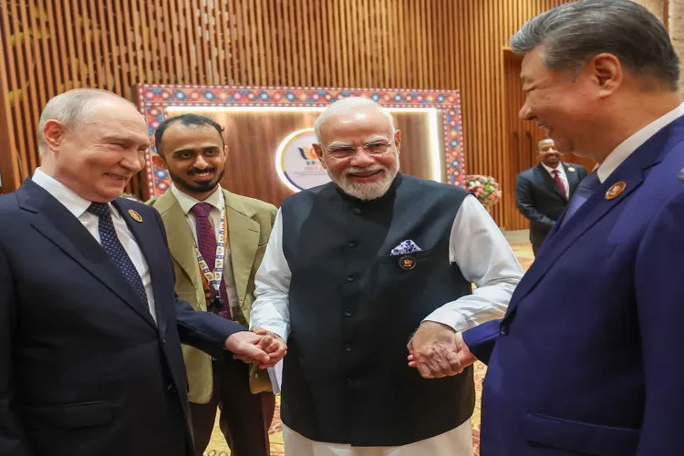 PM Modi shares moments with Putin, Xi Jinping at BRICS Summit 