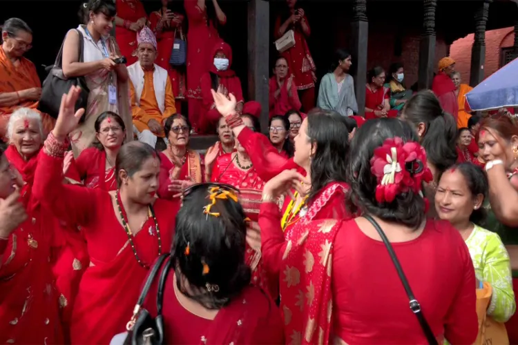 Nepal: Women celebrating Teej festival